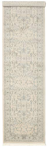 RugVista, Ziegler Manhattan, Teppich, Mittelflor, 80 x 400 cm, Läufer, Orientalischer Teppich, Oeko-Tex Standard 100, Polypropylene, Flur, Schlafzimmer, Küche, Wohnzimmer, Weiss/Beige, Dunkel Beige