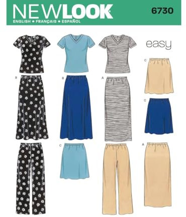 Vogue Fabrics New Look Sewing Pattern 6730: Misses Separates, Size A, paper, White, A (S-M-L-XL)