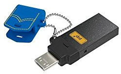 PQI 64 Go Clé USB 3.0 et Micro USB OTG, Connect 301 - Edition Bleu Foncé