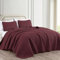 Chezmoi Collection Austin 3 Oversize Tagesdecke Decke Set (Queen, Burgund)