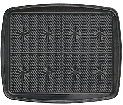 LAGRANGE Jeu de plaques Gaufrettes, compatible avec tous les gaufriers Super2, Plaques en aluminium moulé, Revêtement antiadhésif double couche, 030222, Noir