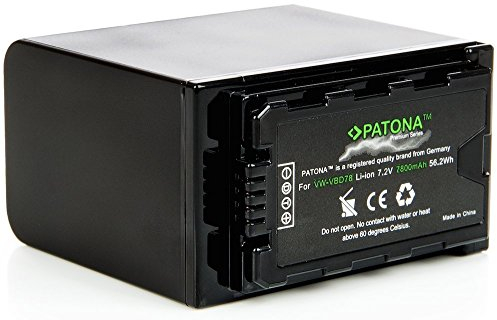 PATONA Premium Akku VW-VBD78 Ersatz für Panasonic VWVBD78 VBD78 | 7800mAh Hochleistungsakku | Langlebig & Professionell | Perfekt für AJ-PX298MC HDC-MDH2GK AJ-HPX270