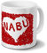 printplanet Tasse mit Namen Nabu - Motiv Rosenherz - Material: Steingut - Füllvolumen: 325 ml