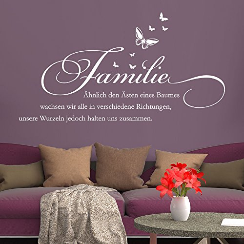 Wandtattoo Familie - Ähnlich den Ästen eines Baumes... (Farbe grau/Größe 140x75cm)