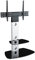 King TV Ständer Standfuß fur 32 - 60 Zoll LCD/LED/Plasma Fernseher Fernsehtisch mit Halterung inkl. Kabelführung (Rundes Quadrat, Silber/Schwarz)