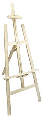 Vetrineinrete® Cavalletto pittorico in Legno Leggero inclinabile Altezza 122 cm per Pittura o Esposizione di Tele Quadri e Foto arredo casa 53843