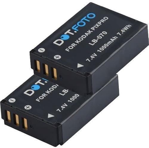 2 x Dot.Foto LB-070 Premium 7.4v / 1000mAh Rechargeable Battery for Kodak PixPro AZ651, AZ652, AZ901, S-1