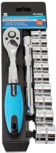 Blue Spot Tools 1502 Blue Spot 12 Piece 3/8 inch Drive Socket Set, Chrome