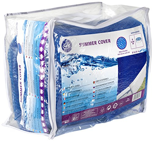 Gre CPR550 - Cobertor de Verano para Piscina Redonda de 550 cms, Color Azul