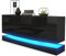 Vladon Sideboard City, Made in Germany, Schwarz matt/Schwarz Hochglanz inkl. LED - Moderne Kommode für Ihr Wohnbereich (178 x 72 x 38 cm)