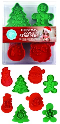 R&M International 0 Christmas Doppelseitiges Keksstempel-Set, verschiedene Designs, 4-teiliges Set