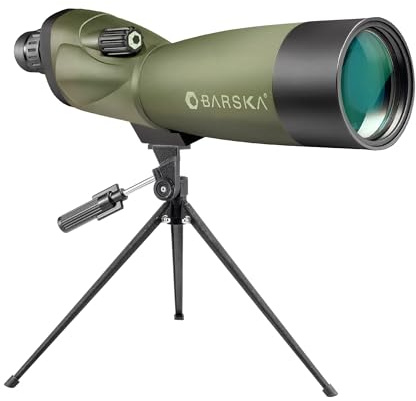 Barska Blackhawk Waterproof 20-60x60 Straight Green Spotting Scope with Tripod for Birding Hunting Shooting Travel Sport Events