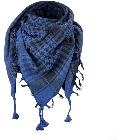 Toutacoo, Kufiya-Tuch, Tuch, Palituch, Keffieh, Palästinensertuch, Halstuch 100% Baumwolle Schwarz/Blau