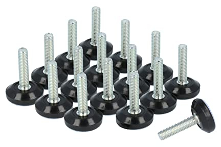 GLEITGUT 16 x Teflongleiter Mit Gewinde M6 Gleitfläche 22 mm Möbelgleiter PTFE Stuhlgleiter Möbelfuß Stellschrauben