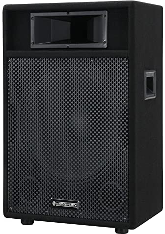 McGrey PA-115 15/2 Passive Box (DJ, PA, 2-Wege Lautspercher, Trapezform, 100/200/400 Watt (RMS/Musikleistung/Peak), 15 Speaker, 2 Piezo-Hochtöner, SPK- und 6,35 mm Klinkenanschlüsse) schwarz