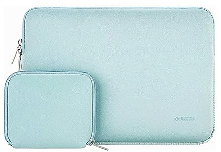 MOSISO Laptop Case 13.3 inch, 13-13.3 inch Laptop Sleeve Bag Compatible with MacBook Air/Pro 13 / Pro 14, HP Dell ASUS Lenovo Notebook, Neoprene Computer Sleeve Bag with Small Case, Mint Green