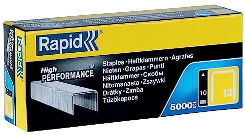 Rapid Caja de Grapas N.º 13 de Alambre Fino de Acero Galvanizado, 10 mm – 5.000 Grapas