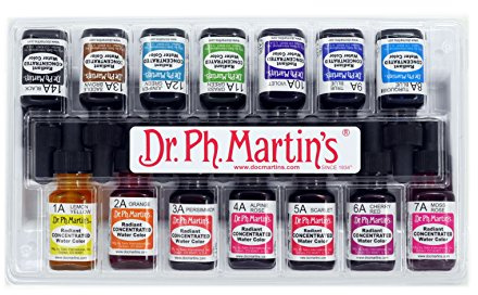 Dr. Ph. Martin's Radiant Concentrated Water Color, 0.5 oz, Set of 14 (Set A)