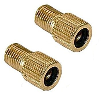 2x Presta to Schrader Brass Bike Valve Adaptor Adapter Converter with o-ring Seal
