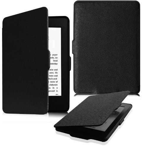 FINTIE Slimshell Case for 6 Kindle Paperwhite 2012-2017 (Model No. EY21 & DP75SDI) - Lightweight Protective Cover with Auto Sleep/Wake (Not Fit Paperwhite 10th & 11th Gen), Black