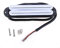 Musiclily Hot Rails Humbucker Strat Pickup Single Coil Size for Fender Stratocaster Squier Electric Guitar,White Body with Chrome Rails
