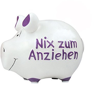 Spardose Schwein nix zum anziehen