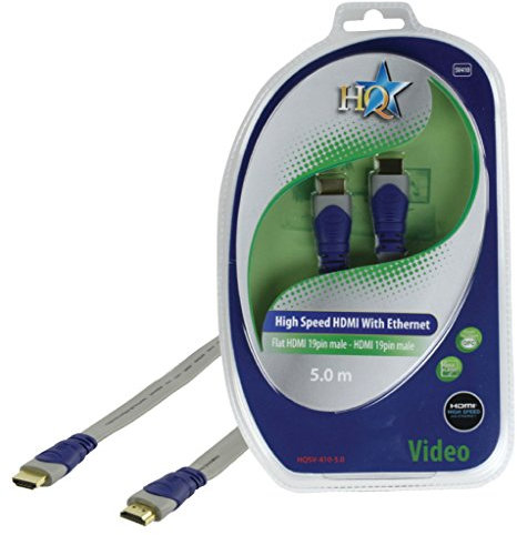 HQ HQSV-410-5.0 Standard HDMI High Speed 19-Polig Male Flach Kabel 5 m