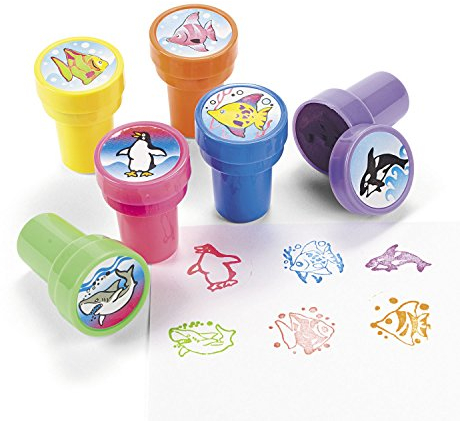 cama24com Kinderstempel Stempel Orca Hai Pinguin Mitgebsel 6 Stück Palandi®