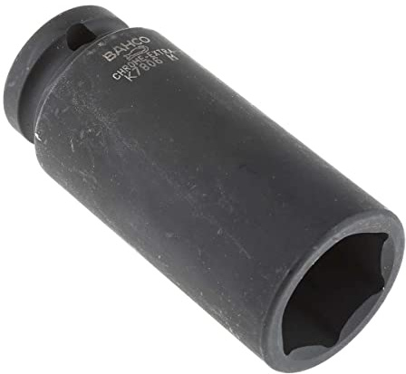Bahco K7806M-24 6 Edge Deep Socket, Black, 24 mm