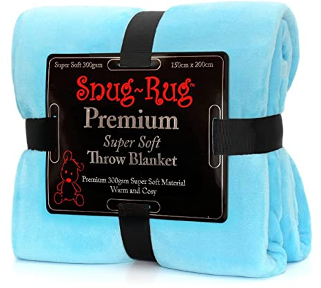 Gift House International Snug Rug Premium Super Weiches Fleece Kuscheldecke Snug Rug Überwurf, Scuba Blue 150 x 200 cm