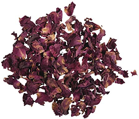 Rayher Hobby 34241000 Rosenblütenblätter, 3g, getrocknet, duftintensive, aromatische Deko, Blütenmischungen, ideal zum Einarbeiten in Badekugeln, Knetseife und Badesalz, Echtblüten, rot