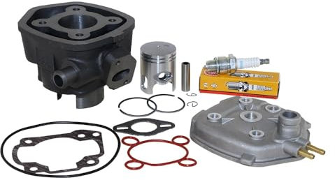 50ccm Zylinder Kit inkl. Zylinderkopf & Zündkerze NGK BR8HS für Aprilia SR50, Yamaha Aerox Jog, MBK Nitro, Malaguti F12 F15