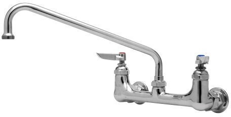 T&S Brass B-0231-BB-CR Wall Mount Faucet, 12 Swing Nozzle (062X), 00BB Inlets and Cerama Cartridges, 8
