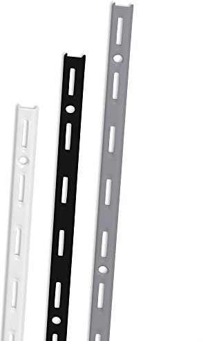 ib style - 10x Wandschiene Single | Einreihiges System mit 50 mm Raster | 5 Abmessungen | Länge 50 cm Weiss | Wandleiste aus Stahl für Regalsysteme