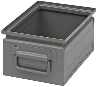 Kaiser + Kraft Stapelkasten aus Stahlblech | Volumen ca 9 l, basaltgrau RAL 7012