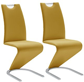 Robas Lund Esszimmerstühle 2er Set Schwingstuhl Curry, Esszimmerstuhl Stuhl Amado, 62.0 x 45.0 x 102.0 cm