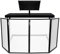 VONYX DB10 Mobile DJ Stand Table with Foldable DB5 Semi-Transparent Backlit Booth Screen, Height Adjustable Two-Level Portable Lightweight DJ Equipment Setup