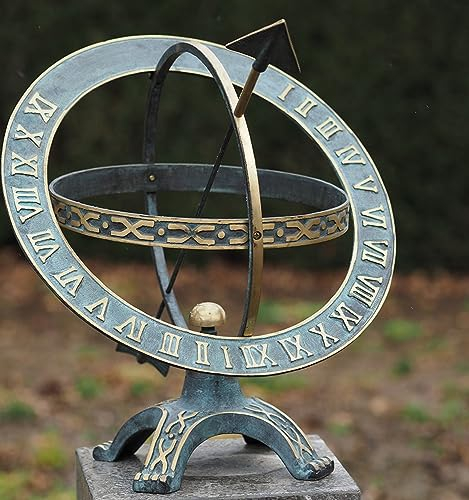 H. Packmor GmbH Bronzefigur Sonnenuhr grün Gold aus Bronze