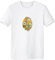 DIYthinker Bunte Graffiti-Straßen-Kultur-Tempel Blumen-Vogel-Kuchen gefärbtes Ei Design Kunst Illustration Muster Rundhals Weißes T-Shirt Small Weiss