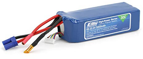 22.2V 5000mAh 6S 30C LiPo Battery: EC5