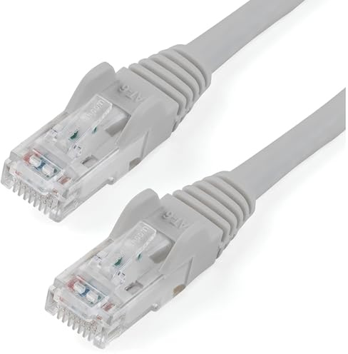 StarTech 75ft CAT6 Ethernet Cable - Gray CAT 6 Gigabit Ethernet Wire -250Mhz 100W PoE RJ45 UTP Network Patch Cord Snagless with Strain Relief (N6PATCH75GR)