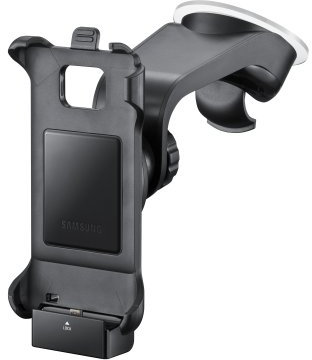 Samsung ECS-V1A2BEGSTD Kit auto supporto con ventosa + carica batterie per Galaxy S2 Plus, Nero