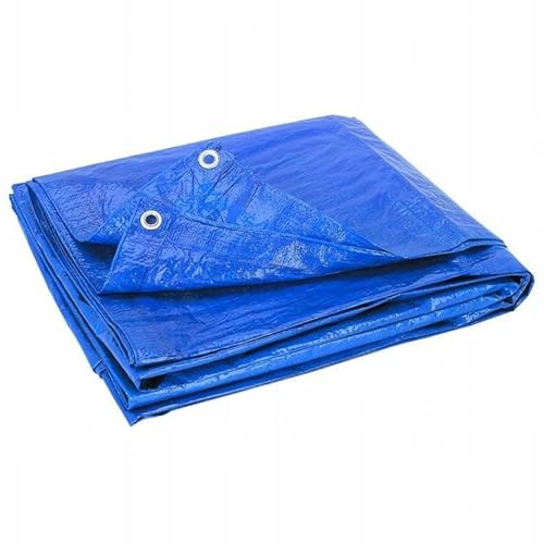 Allround Abdeckplane 3x5 Meter mit Ösen - Ultraleichte 60g/m² Bauplane, Schutzplane, Garten-Plane zum Abdecken (Blau, 3m x 5m)