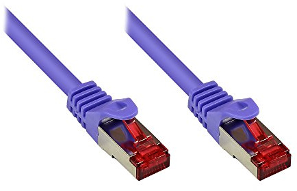 Kabelmeister® Cat.6 Ethernet LAN Patchkabel mit Rastnasenschutz - S/FTP, PiMF, PVC, 250MHz - Gigabit-fähig - violett, 3m