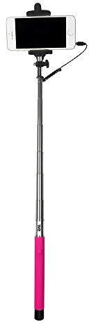 WE Bras Perche Selfie Selfie Stick Bâton Réglable Télescopique 1m avec Support Téléphone pour Smartphones Contrôle Prise Jack - Fuschia