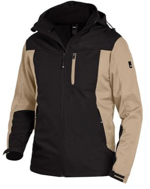 FHB Arbeit Softshelljacke Jannik, 1 Stück, L, beige/schwarz, 79105-1320-L