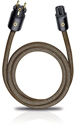 Oehlbach XXL Powercord - High End Stromkabel - HPOCC Netzkabel mit 4mm² Innenleiterquerschnitt & 2-Fach Schirmung, VDE geprüft - Steckertyp C15 (Schuko) auf CEE7/7-3m, sepiabraun