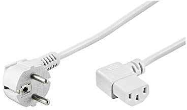 Wentronic Câble d'alimentation coudé Schuko vers IEC coudé 320 C13 5 m Blanc (Import Allemagne)
