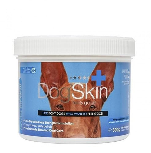 Natural VetCare Dog'Skin 300g – Veterinary Strength Skin & Coat Supplement for Itchy Dogs – Supports Healthy Skin, Glossy Coat & Immune System