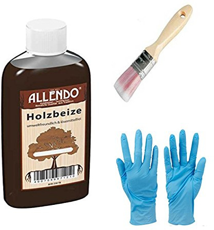 Holzbeize Buntfarbe inkl. 1x Pinsel für beizen zum Auftragen (250 ml grün)